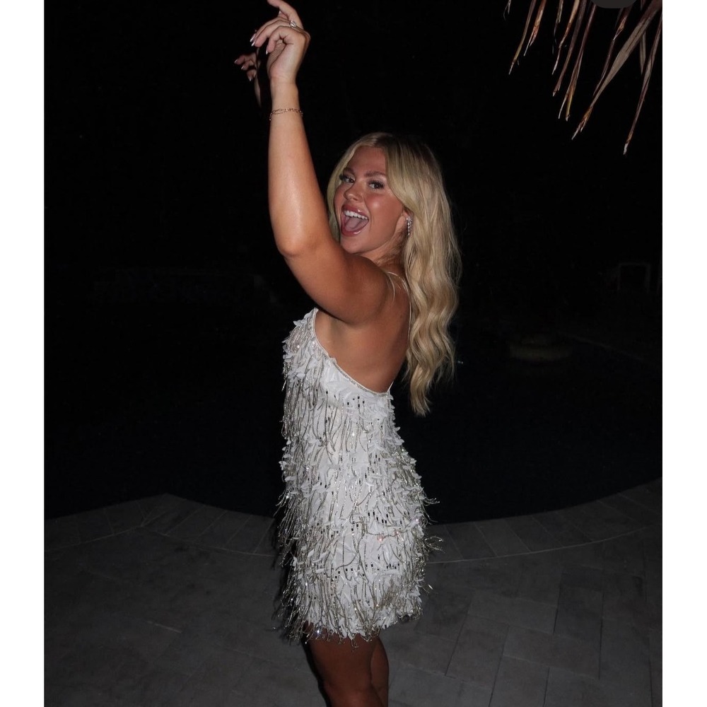 NWT Retrofête Haven Embellished Mini Dress in White $998 - Size Small - Picture 4 of 16